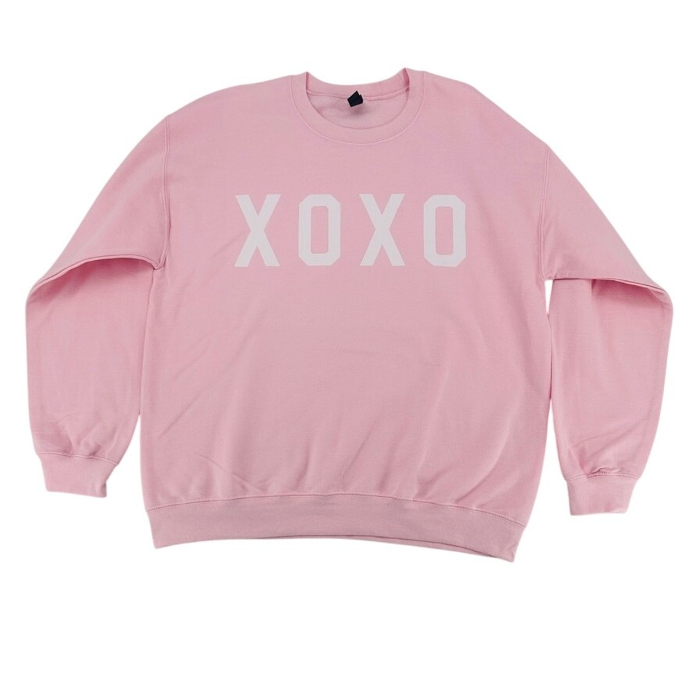 Gildan Pink XOXO Graphic Sweatshirt Heavy Blend Large NWOT‎